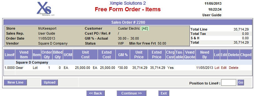 Order items