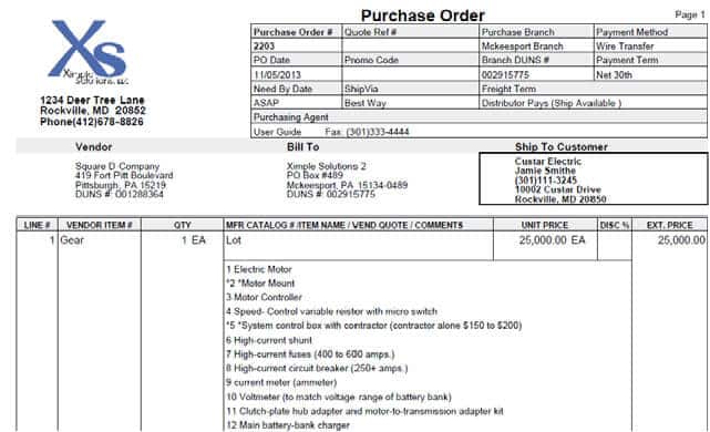 Purchase order